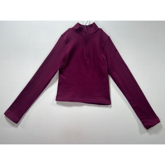 Rue 21 - Women's 1/2 Zip Long Sleeve Shirt - Burgundy - Medium - Picture 1 of 13